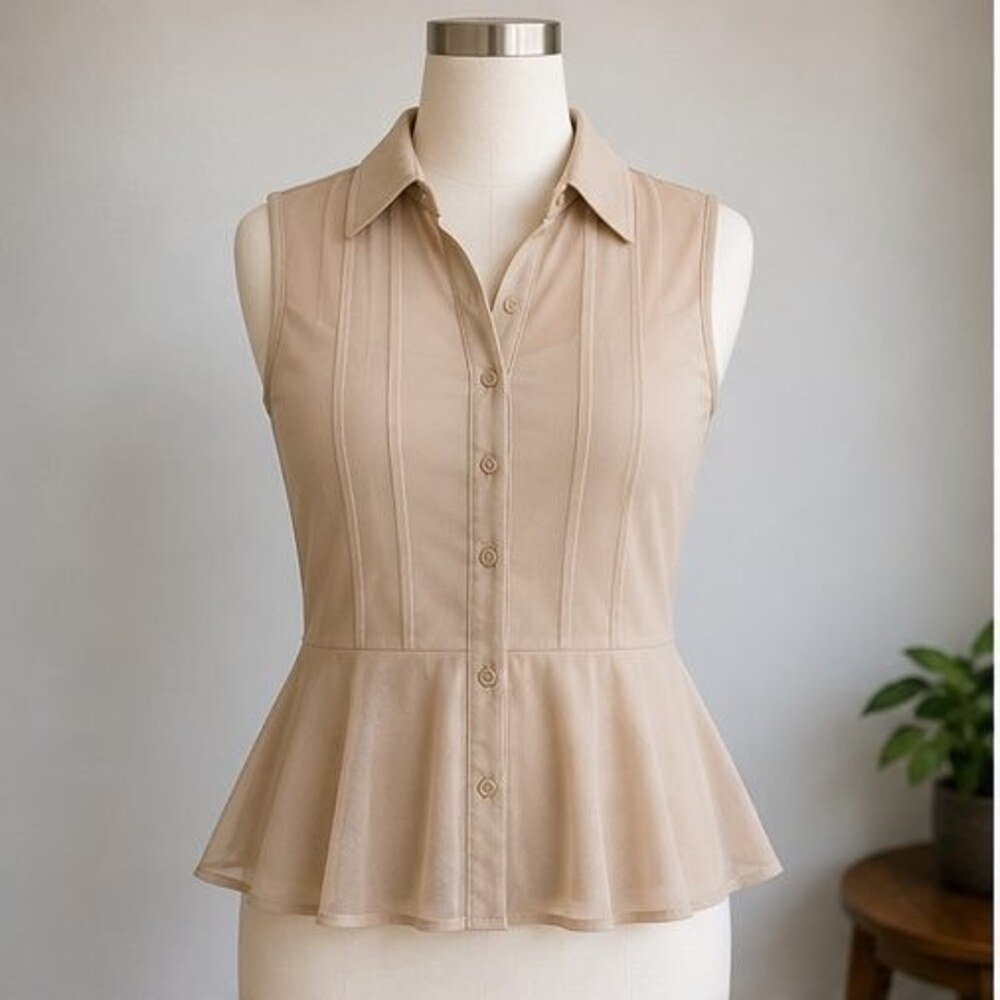 Sand Ruffle Blouse
